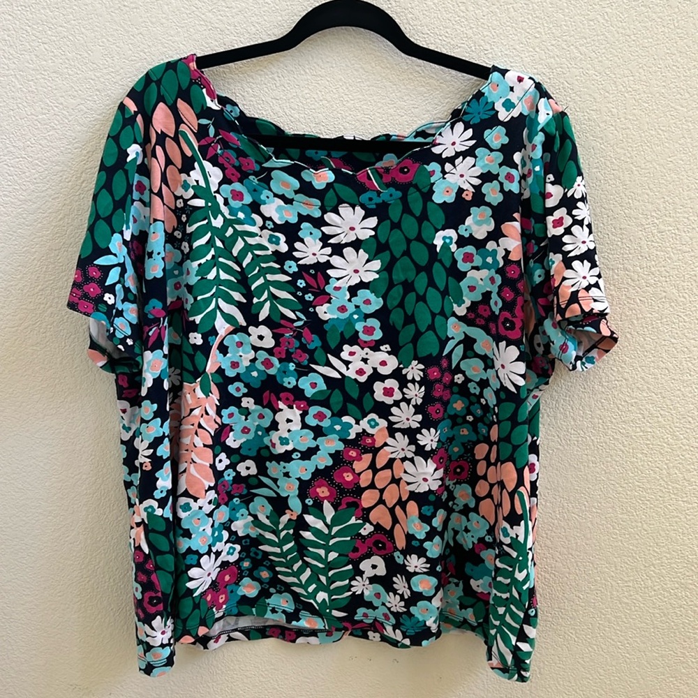55. KIM ROGERS COLORFUL SHORT SLEEVES TOP 1x
